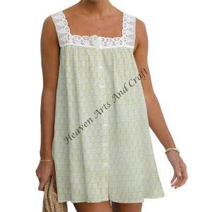Hermoso Vestido sin Mangas con Estampado Floral de Algodón para Mujer, Elegante, Moderno, Informal, para Verano, Playa, Vestido de Moda, Ropa de Mujer - Product Image 6