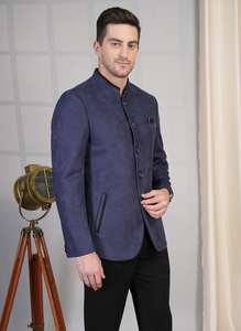 Abrigo de Gamuza Azul Ligero y Moderno para Uso Diario, Viajes de Fin de Semana y Oficina Informal, Disponible con Calidad y Precio de Exportación - Product Image 4