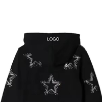 Sweats à capuche pour hommes en coton mélangé de qualité supérieure avec impression de strass unie, nouveau design, 100% coton, taille personnalisée pour l'hiver