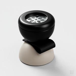 RTS Brûleur Bakhoor Rond Moderne en Bois avec Couvercle Perforé en Acier Inoxydable et Base en Faux Cuir pour Encens Arabe Oud - Product Image 3