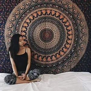 Hippi hint duvar halısı fil Mandala atmak duvar asılı çingene yatak örtüsü Bohemian kumaş mandala yatak çarşafı plaj atmak dekor