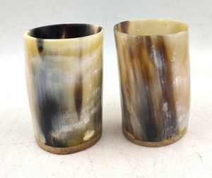 Mug à boire de style buffle américain avec poignée, poli naturellement, écologique, capacité personnalisée pour la bière, le vin, cadeau d'affaires - Product Image 1