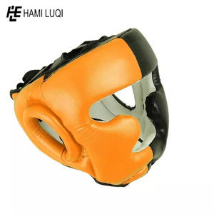 Vente en gros de logo et d'impression personnalisés de haute qualité Protège-tête de combat en cuir de vachette professionnel - Product Image 3