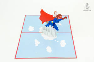 Super homme forme fait à la main Pop Up 3D carte de voeux artisanat prix le plus bas avec quantité en vrac - Product Image 2