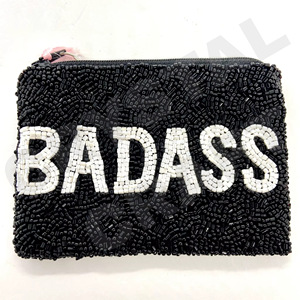 Diseño Badass, monedero personalizado con cuentas de semillas, monedero hermoso con características de accesorios de moda - Product Image 1