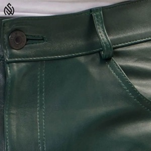 Pantalones de cuero ajustados a la moda para hombre, ropa informal, pantalones de cuero originales de la mejor calidad para hombre, pantalones de cuero para adultos - Product Image 6