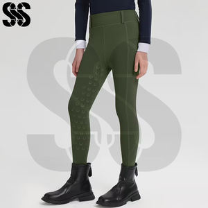 <b>Women's</b> High Quality Horse Riding <b>Tights</b> Latest Style Equestrian Breeches Regular Fit <b>Compression</b> Riding Pants Elastic Leg - Product Image 2