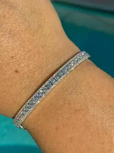 Beautiful 7.00 Ct Round Cut Moissanite Diamond Tennis <b>Bracelet</b> 14k White Gold Plated - Product Image 2