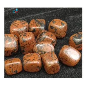 Batu Akik Alami Kristal Mahoni Obsidian Batu Jatuh untuk Penyembuhan Batu dengan Harga Terjangkau dari India