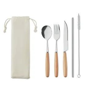 Ensemble de couverts en acier inoxydable CUSTA, ustensiles de camping écologiques - Product Image 5