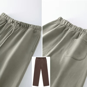 Pantalon baggy écologique Vente en gros 600gsm Logo personnalisé Pantalon de survêtement baggy solide vierge 100% coton polaire personnalisé Homme Joggers - Product Image 3