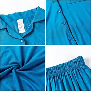 Pigiama con bottone a manica corta Set ly714 _ 4 indumenti da notte in morbido Spandex con Logo personalizzato elastico in vita ODM/OEM MOQ 2 pz - Product Image 2