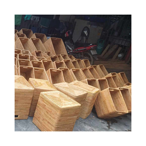 El juego de tejido de ratán natural más vendido de 3 bandejas rectangulares y cuadradas para servir decoraciones para cocina hechas en Vietnam - Product Image 3