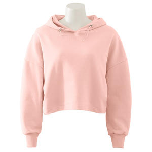 Otoño Invierno Mujer al aire libre manga larga suave algodón elástico correr Fitness Sudadera con capucha entrenamiento crop mujeres sudaderas con capucha - Product Image 4