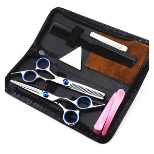 Paquete de 2 tijeras de corte de pelo reutilizables, Estuche Duro de cuero PU con cremallera, bolsa de almacenamiento, organizador, tijeras de peluquero, peines, herramientas de peluquería - Product Image 3