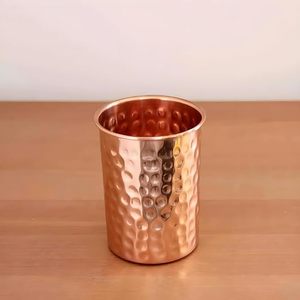 Pure Copper Glass Tumbler Classic Design Eco-Friendly & <b>Large</b> Capacity Hammered Finish Ayurvedic Office Use - Product Image 6