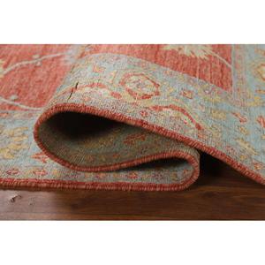 Magnifique tapis d'intérieur en laine nouée à la main de couleur bleu clair Oushak, couleur unie, personnalisable, très durable, lavable, antidérapant - Product Image 3