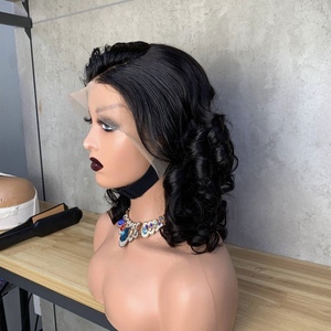 Perruques bouclées de vague d'eau de cheveux humains, perruques de cheveux humains frontales de dentelle de Hd, perruques tressées de pleine dentelle de cheveux péruviens pour des femmes noires - Product Image 4