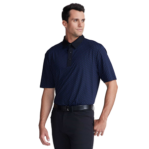 100% Polyester <b>Men's</b> Printed Geometric Pattern Short Sleeve Cotton Polo <b>Shirt</b> Casual Breathable Woven Oxford Style Regular Fit - Product Image 6