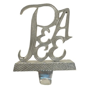 Ribbed Design Peace Word Silver Metal <b>Stocking</b> <b>Holder</b> For Christmas Home Party Decorative - Product Image 1