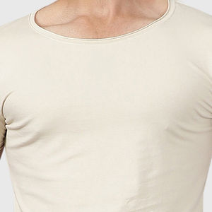 T-shirts pour hommes en mélange polyester/coton, coupe ajustée, séchage rapide, haute qualité, décontractés, personnalisables, couleur unie, design vierge, logo thermique - Product Image 6