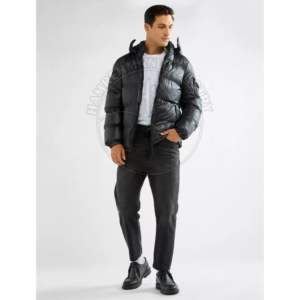 Chaqueta acolchada personalizada con logotipo personalizado unisex de manga larga de invierno personalizada con logotipo en relieve para hombre, chaqueta acolchada personalizada con cuello levantado - Product Image 5