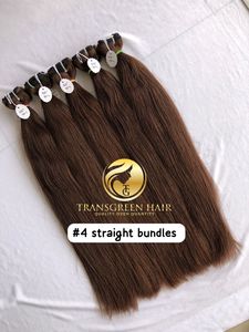 Extensiones de Cabello Liso, Paquete de Extensiones de Cabello de Visón Camboyano, Templo Indio Virgen, 22 '', Color #4, Proveedor de Donante Único, 100% - Product Image 3