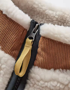 Wholesale Chest Pocket Classic Fit Zipped Hand Pockets Heavy-weight Zip-up Recycled Polyester <b>Sherpa</b> Fleece <b>Jacket</b> for <b>men</b> - Product Image 5