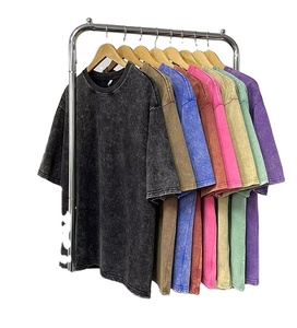 Ropa para hombre, camiseta de gran tamaño, camiseta de lavado ácido en blanco de algodón de peso pesado, camiseta vintage con gráfico personalizado para hombres, envío DDP - Product Image 1