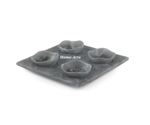 Fabulous Design Resin Nuts Server <b>Bowl</b> With Tray Yellow Honey Color Dry Fruits <b>Serve</b> For Wedding Decor Accessories - Product Image 2