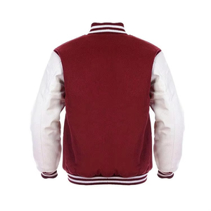 Chaqueta Varsity de Béisbol Personalizada OEM, de Cuero Genuino, Resistente al Viento y al Agua, para Hombre, Estilo Vintage, con Revestimiento de Satén y Lona, Informal, para Invierno - Product Image 3