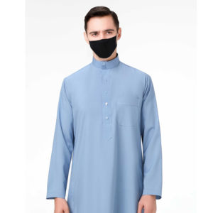 Ropa de hombre personalizada de primera calidad Talla XXL Arabia Saudita Daffah Dubai Thobe Mangas largas Venta caliente Poliéster Thobe Musulmanes Étnicos - Product Image 2