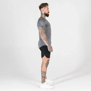 T-shirt de sport pour homme, coupe ample, uni, avec logo personnalisé - Tissu respirant non tissé écologique - Product Image 3