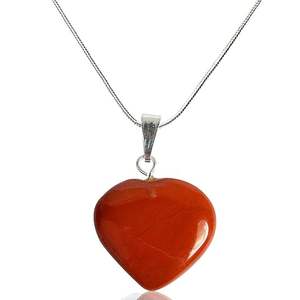 Soha Agate's High Quality Natural Red Jasper Heart Shaped Pendants Best Selling Mascot for Gift <b>Jewellery</b> Gemstone Material - Product Image 5