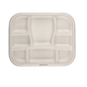 Vente chaude Écologique Jetable 8-Cp 6-Cp Plateau De Repas En Fiber De Canne À Sucre pour Les Écoles Parties Restaurants - Product Image 5