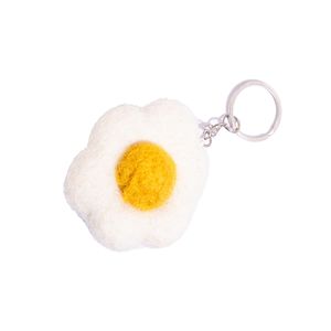Handmade Soft Felt <b>Fried</b> <b>Egg</b> Keychain Cute Wool Key <b>Ring</b> Accessory Eco-Friendly Durable for Bags and Keys - Product Image 3