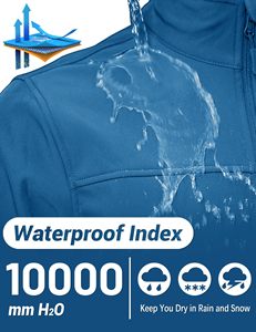 Chaqueta de invierno softshell con logotipo personalizado al por mayor para hombre cortavientos con tecnología impermeable cierre de cremallera de longitud larga - Product Image 5