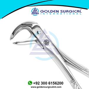 Alicates de Extracción Dental para Ortodoncia, Endodoncia y Dentaduras Postizas, Figura 73, Fórceps para Extraer Molares Inferiores, Mango Dorado - Product Image 2