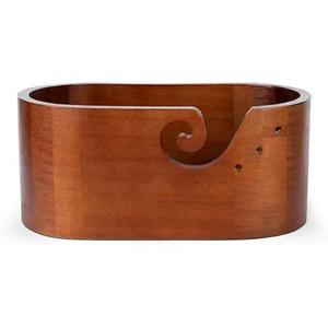 Bol à crochet lisse avec design tourbillon Bol en tricot d'acacia ovale en bois Accessoire de tricot portable disponible à bas prix - Product Image 5