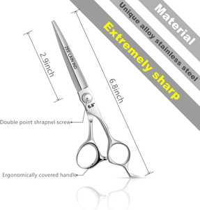 กรรไกรตัดผมสแตนเลสสำหรับช่างตัดผมชายตรงขนาด6.5นิ้วสำหรับมืออาชีพใช้ในบ้าน - Product Image 2