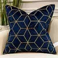 Coussin de couleur vert foncé avec une conception d'impression forte dorée Oreillers de lit de coussin de luxe fantaisie au prix de gros de l'Inde