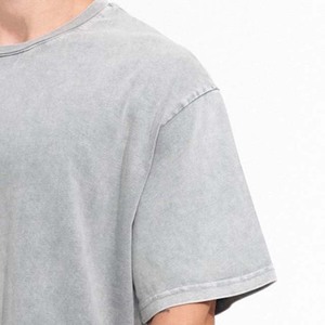 T-shirt en coton épais 100 % personnalisé pour homme, style streetwear, délavé à l'acide, respirant et écologique – Vente en gros - Product Image 5