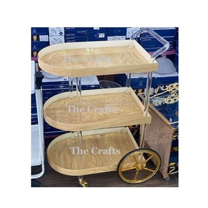 Chariot de service de couleur blanche en fer à trois niveaux taille et forme personnalisées chariot de service de nourriture au prix le plus bas - Product Image 4