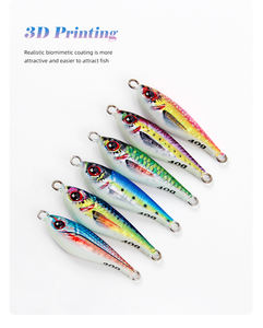 Seafox เหยื่อตกปลาโลหะพิมพ์ลาย3D 10กรัม-40กรัม, เหยื่อจิ๊กเรืองแสงพร้อมเอฟเฟกต์แสงยูวีเหยื่อล่อชายฝั่งแบบช้า - Product Image 5