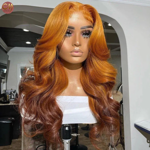 Perruque Lace Front Ombrée Gingembre Orange, Ondulée, avec Raie 13x4, Dentelle HD Transparente, Cheveux Humains Vierges Longs et Épais pour Femmes Noires - Product Image 3