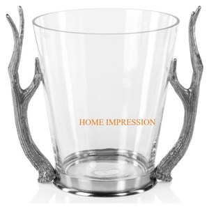 Cubo redondo para botella de vino pulido en oro martillado con Base de madera, accesorios para Bar de gran tamaño, cubo de hielo para vino para uso en bebidas - Product Image 6