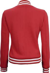 Fabricant OEM broderie chenille vêtements de rue manteau de baseball avec logo personnalisé pour femmes recadrée bombardier universitaire - Product Image 5