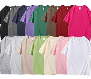 Camiseta de Algodón Grueso de 200g, Cuello Redondo, Corte Holgado, Color Sólido, Informal, Precio de Fábrica en Bangladesh, Personalizable OEM - Product Image 1