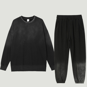 Ensemble de survêtements pour hommes en velours 100% coton coupe-vent personnalisé en nylon enfants velours délavé à l'acide respirant unisexe survêtements pour hommes - Product Image 6