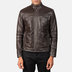 Vintage Style Genuine <b>Leather</b> <b>Jacket</b> for Men Handmade Biker Coat with <b>Retro</b> Look and Comfortable Lining <b>Leather</b> <b>Jackets</b> - Product Image 1